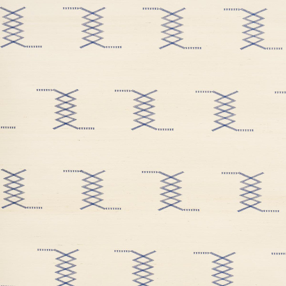 Kin Sisal Embroidery Ink On Ivory 5015781 by Schumacher Wallpaper Mesa - Fabric Carolina -