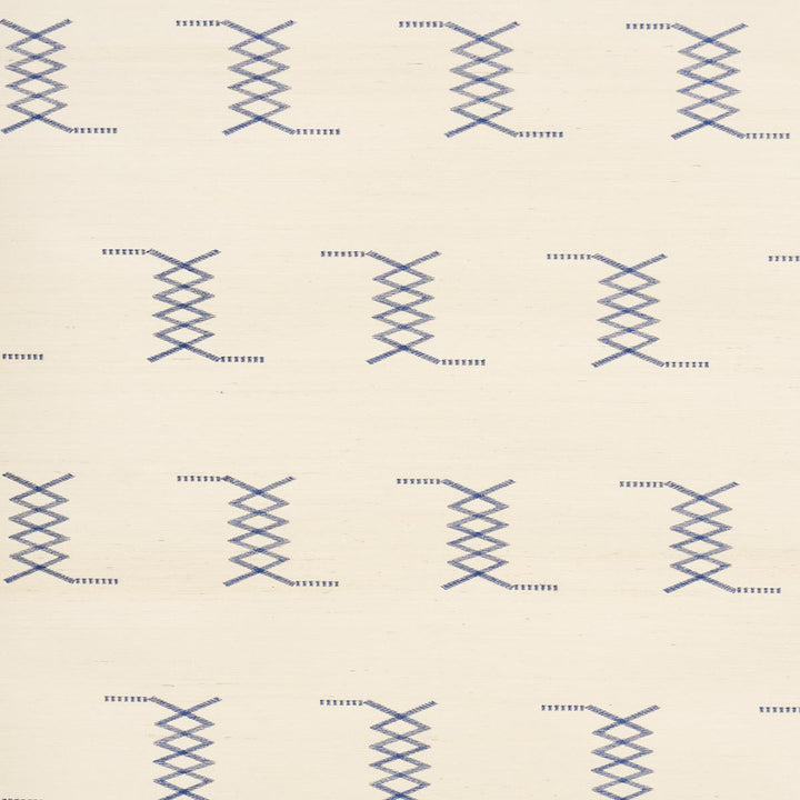Kin Sisal Embroidery Ink On Ivory 5015781 by Schumacher Wallpaper Mesa - Fabric Carolina -