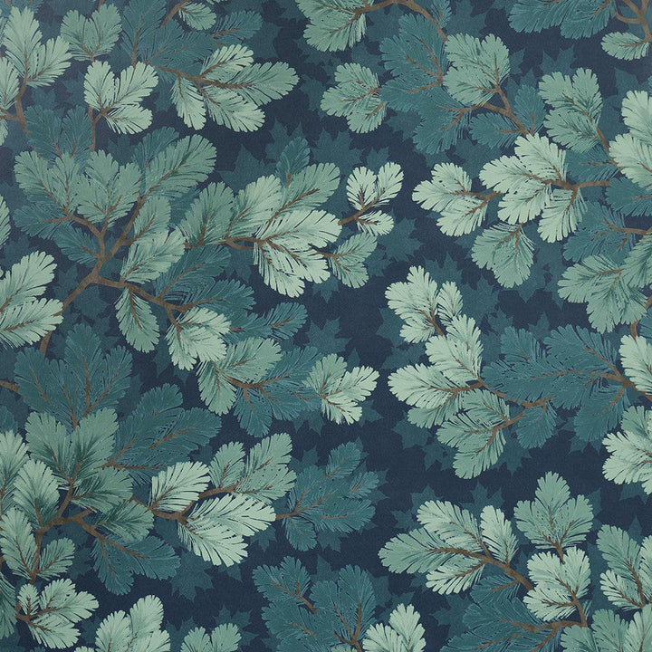Covey Hedge Midnight 5016070 by Schumacher Designer Wallpaper A Country Life 27.0" - Swanky Fabrics -