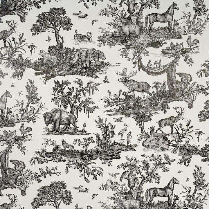Western Toile Carbon 5016440 by Schumacher Wallpaper A Country Life 38.0" - Fabric Carolina -