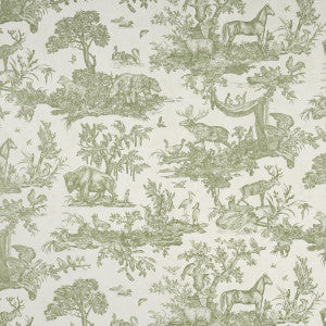 Western Toile Olive 5016441 by Schumacher Wallpaper