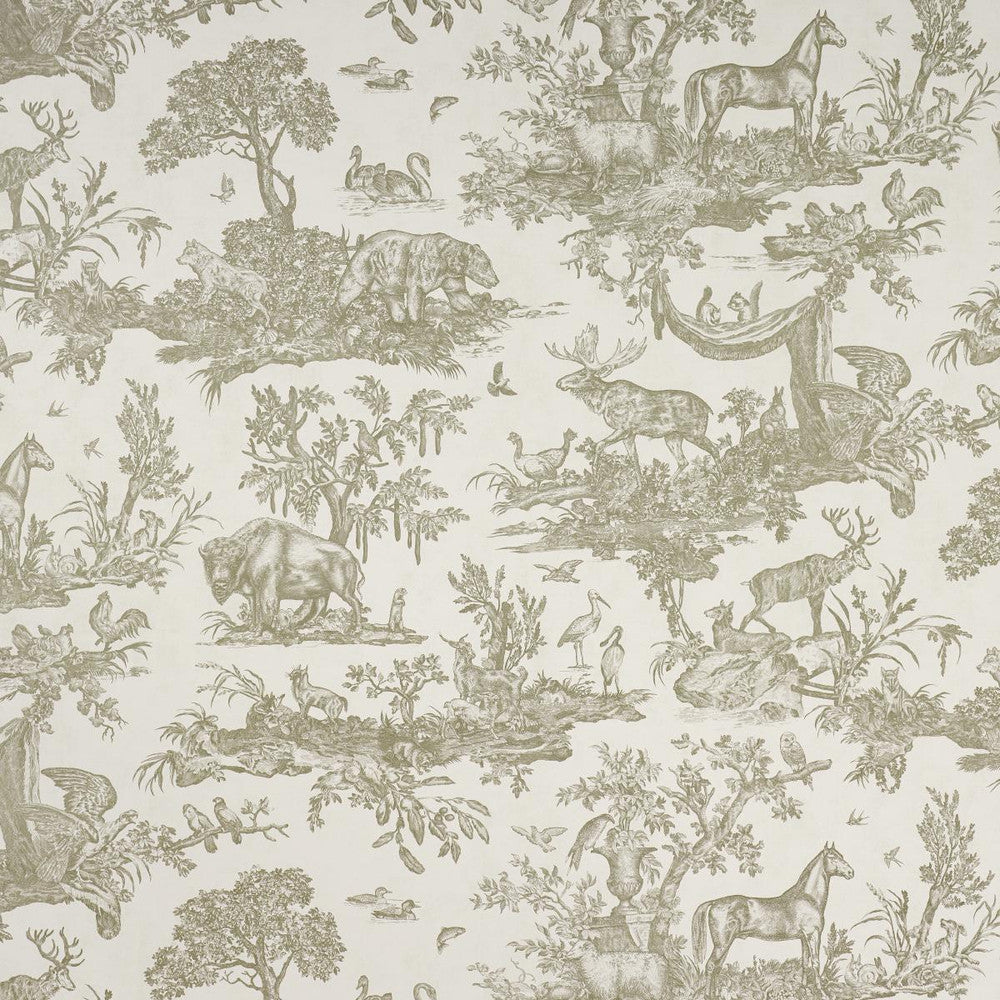 Western Toile Stone 5016442 by Schumacher Wallpaper A Country Life 38.0" - Fabric Carolina -