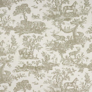 Western Toile Stone 5016442 by Schumacher Wallpaper
