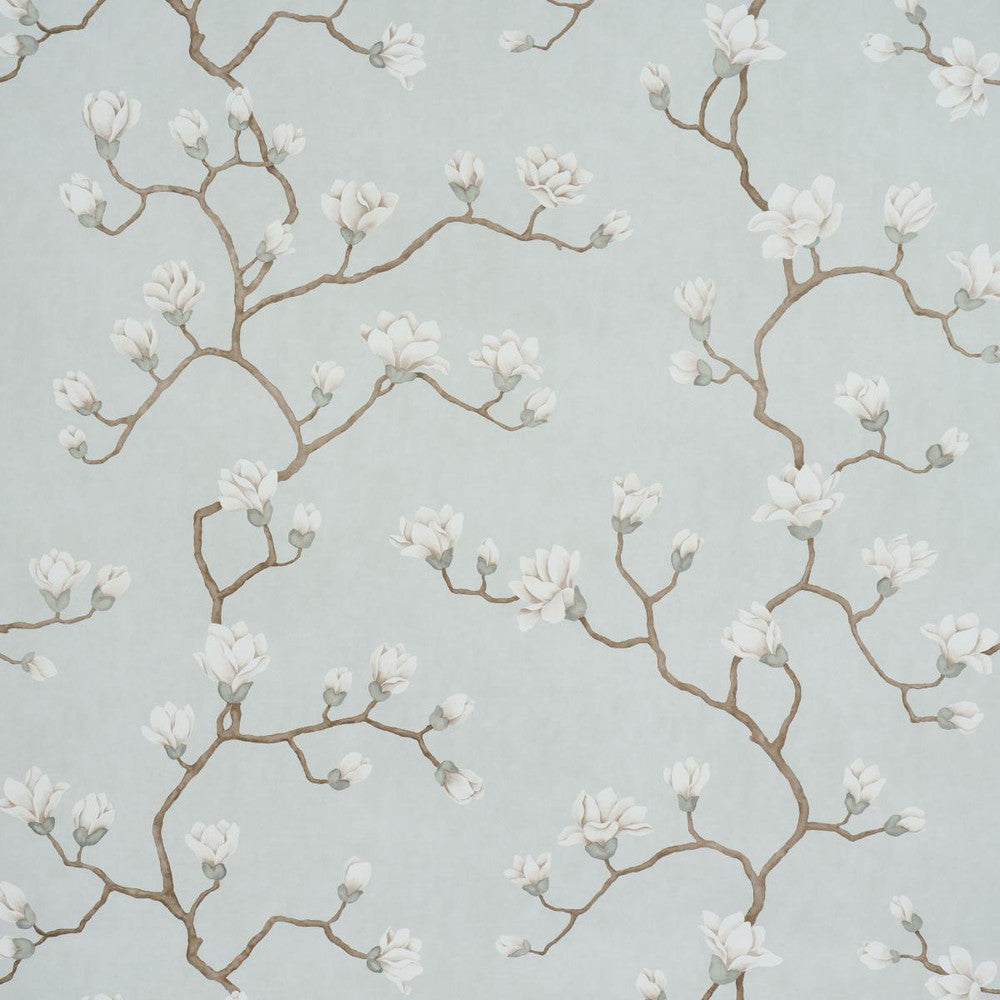 Magnolia Tree Dusty Sky 5016930 by Schumacher Wallpaper Botanical Garden 54.0" - Fabric Carolina -