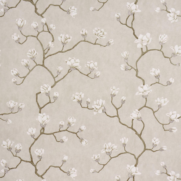 Magnolia Tree Grisaille 5016931 by Schumacher Wallpaper Botanical Garden 54.0" - Fabric Carolina -