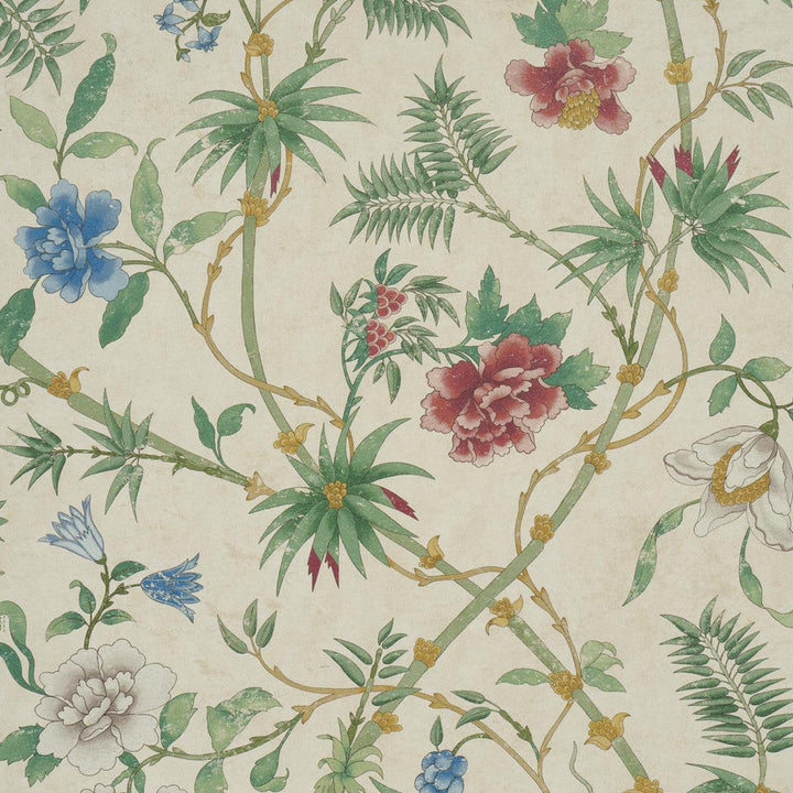 Arasi Botanical Parchment 5017171 by Schumacher Designer Wallpaper Botanical Garden 27.0" - Swanky Fabrics -