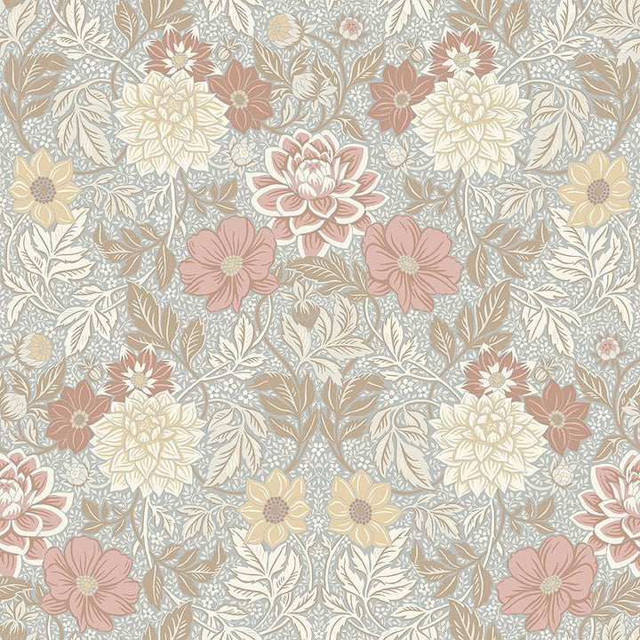 Dahlia Garden Multi 7692 by Schumacher Wallpaper A Country Life 20.88" - Fabric Carolina -