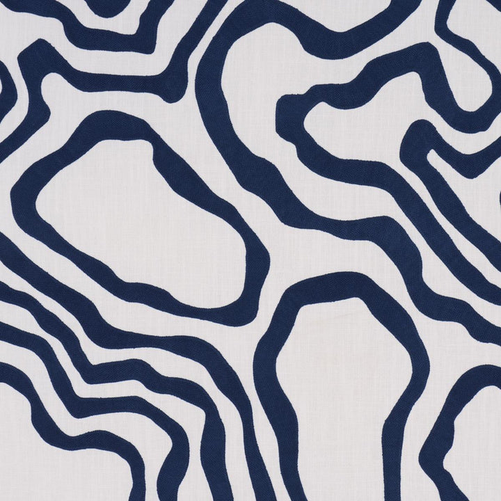 Defeo Embroidery Indigo 84432 by Schumacher Fabric Mesa 25.5" - Fabric Carolina -