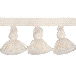 Cotton Tassel Fringe Ivory 84690 by Schumacher Trim