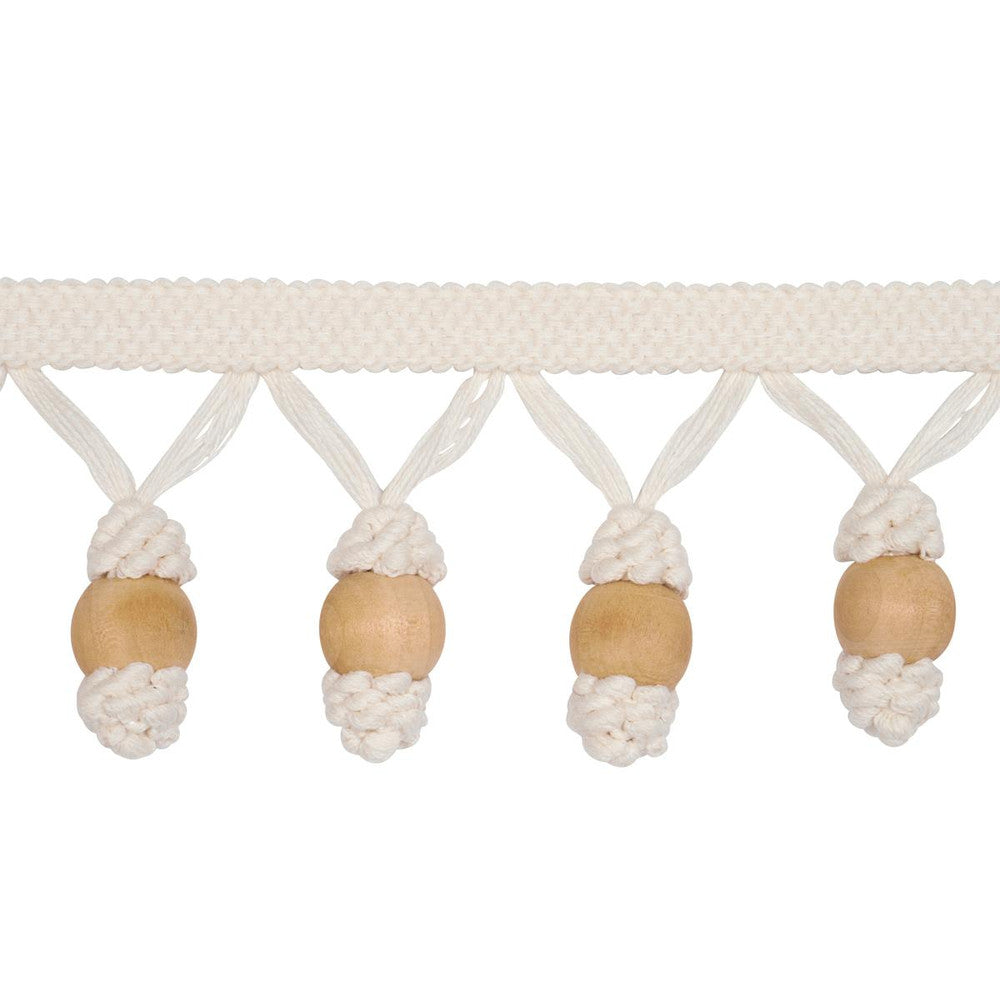 Wooden Ball Fringe Ivory 84700 by Schumacher Trim Ashbury - Fabric Carolina -