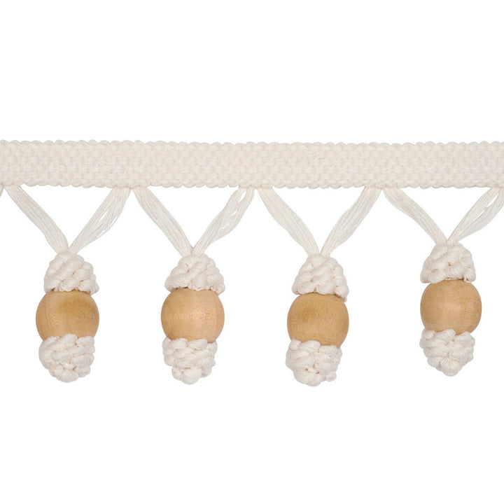 Wooden Ball Fringe Ivory 84700 by Schumacher Trim Ashbury - Fabric Carolina -