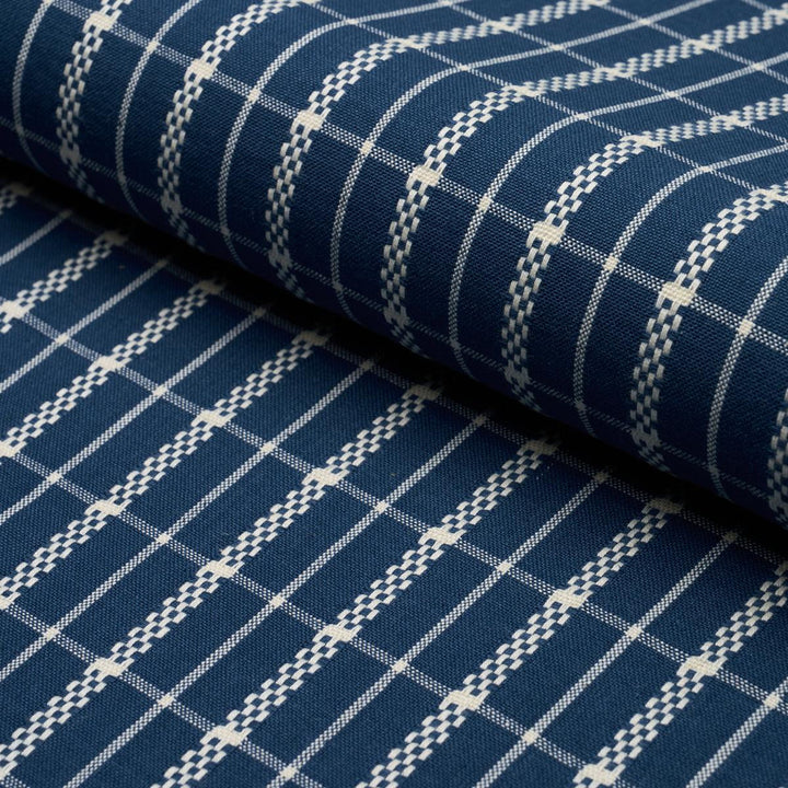 Boyd Check Indigo 84681 by Schumacher Fabric Ashbury 1.25" - Fabric Carolina -