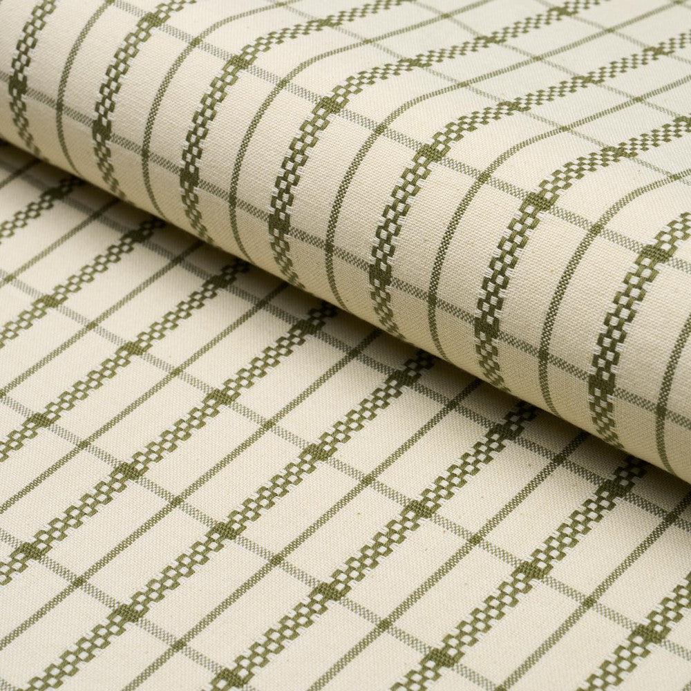Boyd Check Moss 84682 by Schumacher Fabric Ashbury 1.25" - Fabric Carolina -