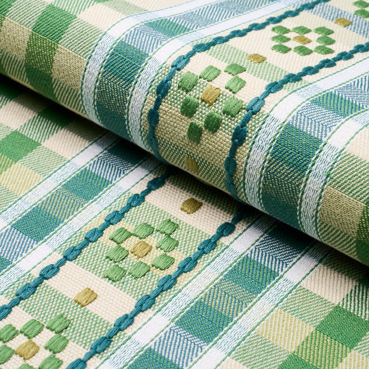 Hutton Hand Woven Check Leaf 84731 by Schumacher Fabric Ashbury 13.38" - Fabric Carolina -