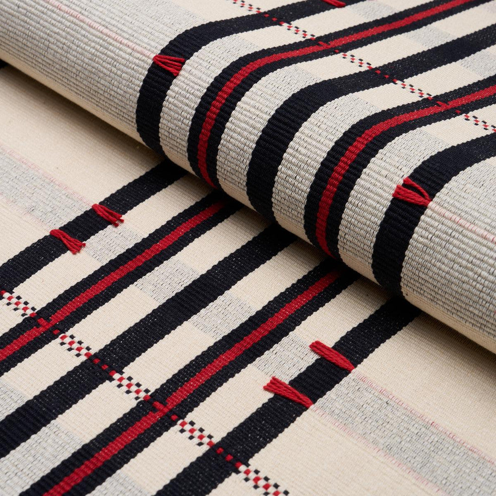 Remmy Hand Woven Stripe Noir 84782 by Schumacher Fabric Ashbury 10.62" - Fabric Carolina -