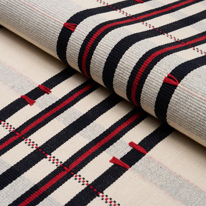 Remmy Hand Woven Stripe Noir 84782 by Schumacher Fabric Ashbury 10.62" - Fabric Carolina -