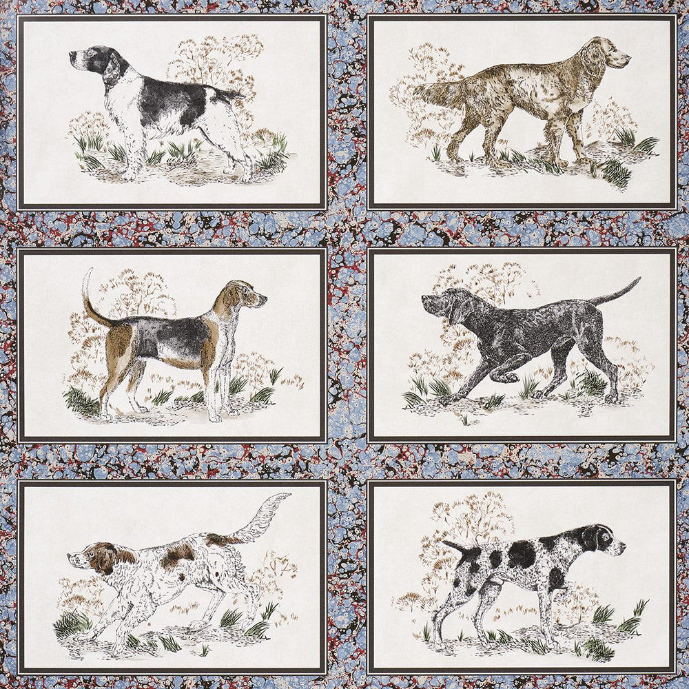 Chasers Legacy Slate 5016080 by Schumacher Wallpaper A Country Life 27.0" - Fabric Carolina -