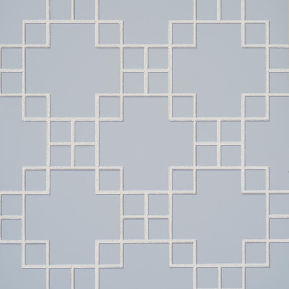 Georgette Trellis Light Blue 5016501 by Schumacher Wallpaper A Love Affair 20.5" - Fabric Carolina -