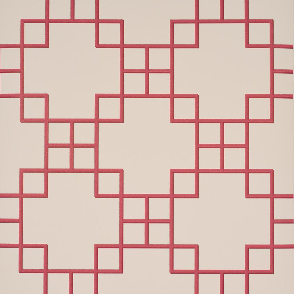 Georgette Trellis Red 5016502 by Schumacher Wallpaper A Love Affair 20.5" - Fabric Carolina -