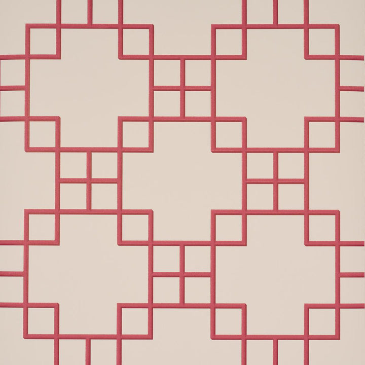 Georgette Trellis Red 5016502 by Schumacher Wallpaper A Love Affair 20.5" - Fabric Carolina -