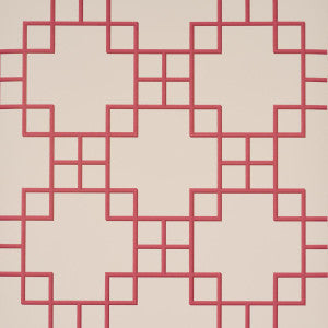 Georgette Trellis Red 5016502 by Schumacher Wallpaper