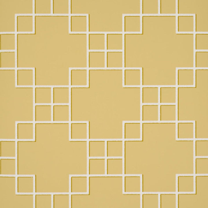 Georgette Trellis Buttercup 5016500 by Schumacher Designer Wallpaper A Love Affair 20.5" - Swanky Fabrics -