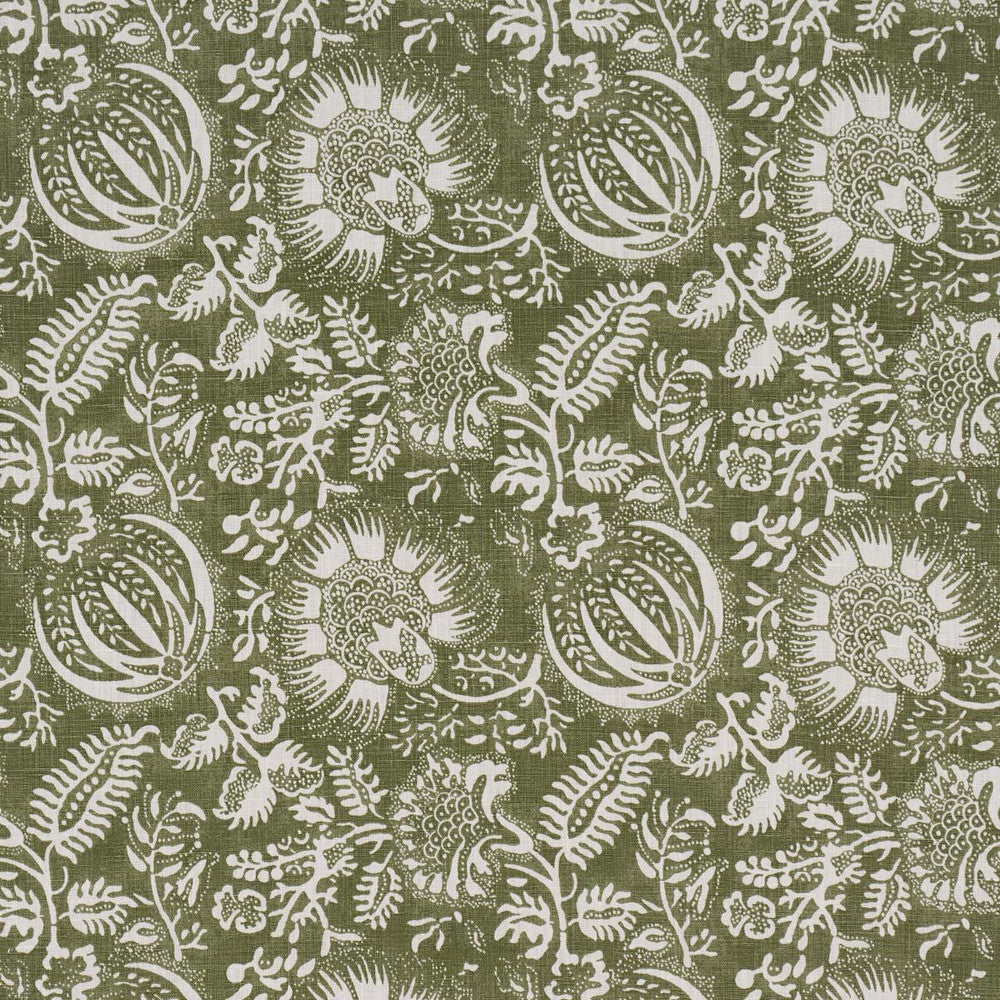 Pomegranate Print Olive 177695 by Schumacher Designer Fabric A Love Affair 11.0" - Swanky Fabrics -