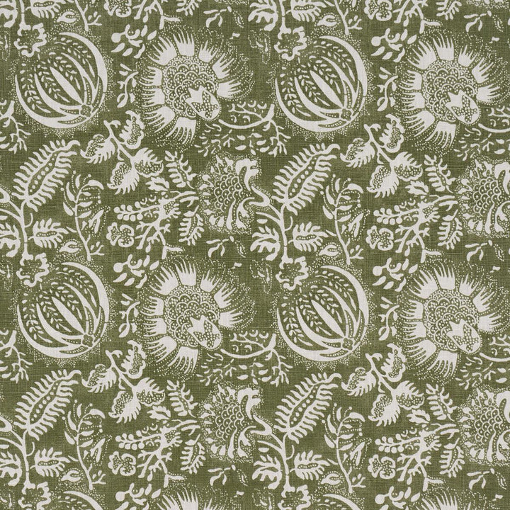 Pomegranate Print Olive 177695 by Schumacher Designer Fabric A Love Affair 11.0" - Swanky Fabrics -