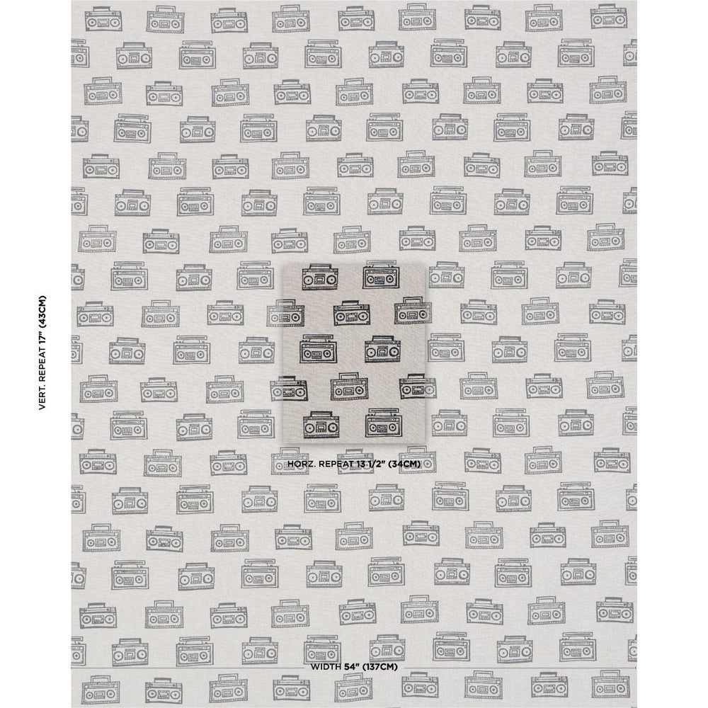 Ode Hand Block Charcoal 182450 by Schumacher Fabric Hadiya Williams 13.5" - Fabric Carolina -