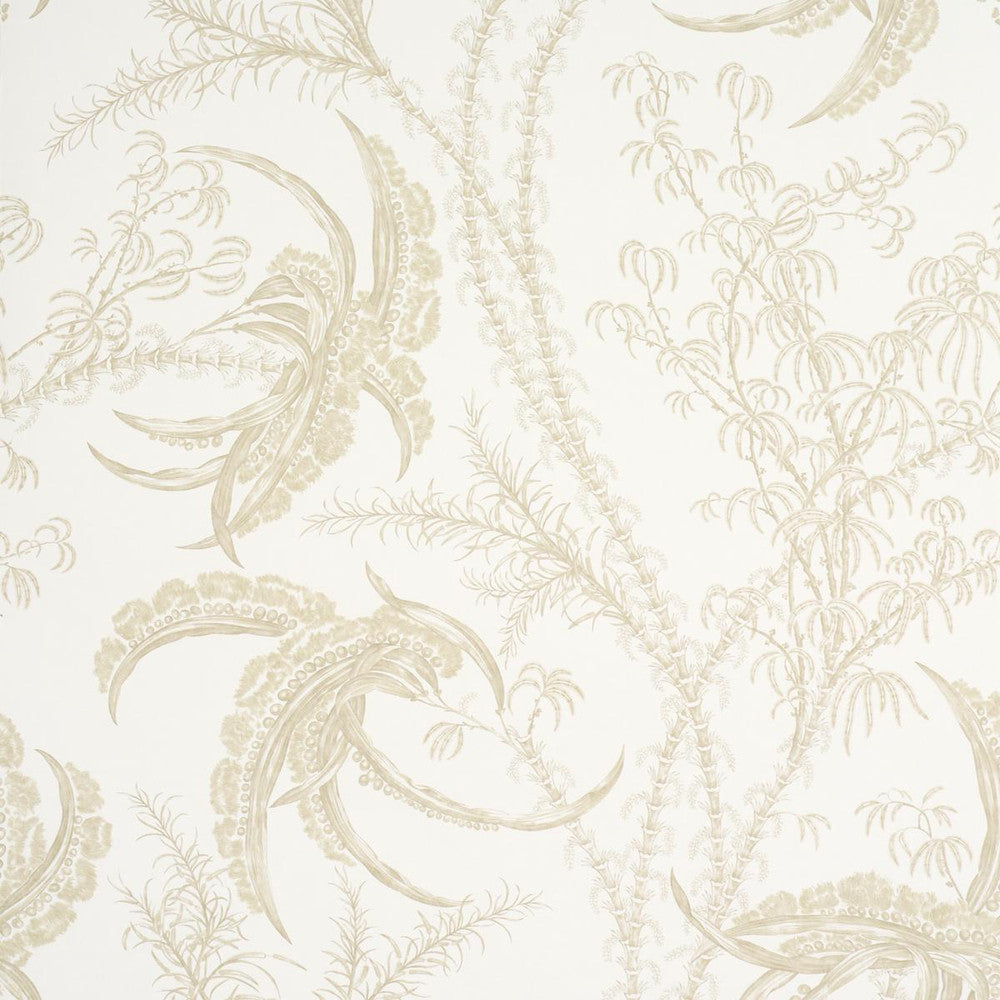 Ocean Toile Sand 5008722 by Schumacher Designer Wallpaper A Love Affair 27.0" - Swanky Fabrics -