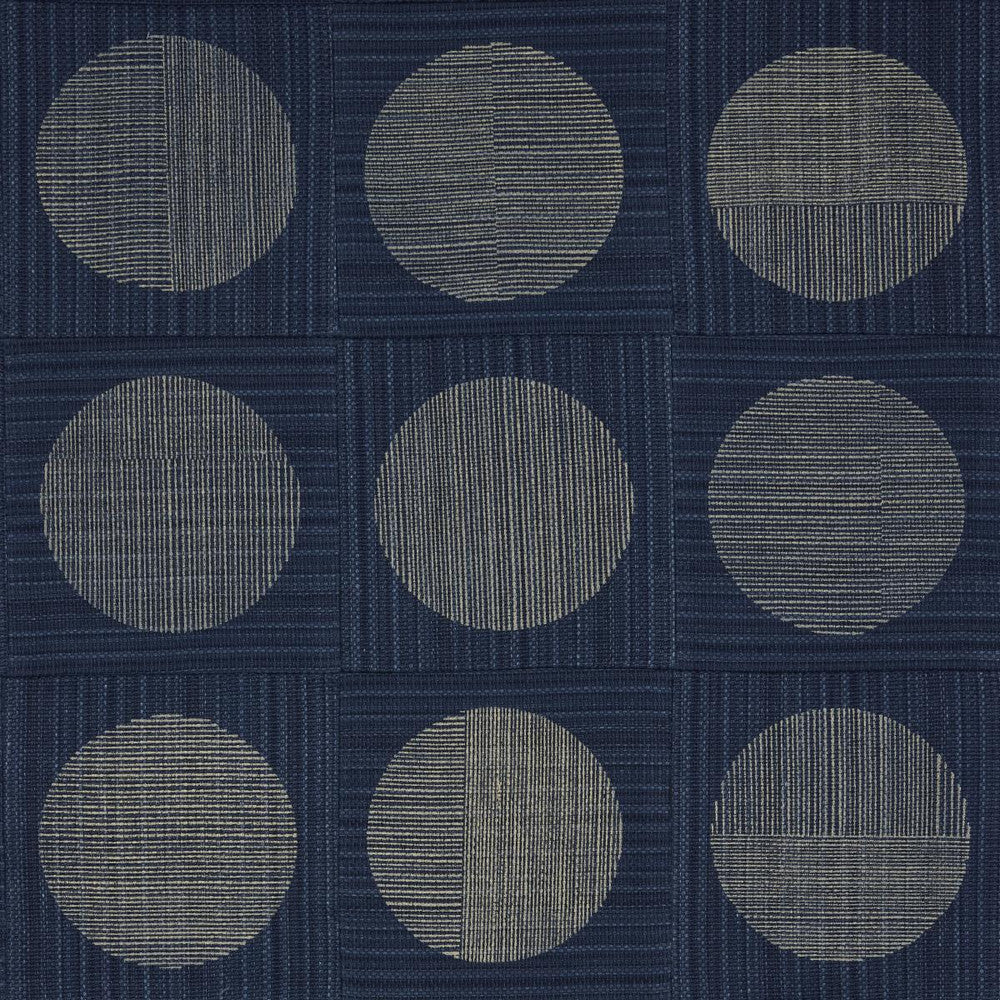 Una Hand Block Print Indigo 182302 by Schumacher Fabric Mesa 26.5" - Fabric Carolina -