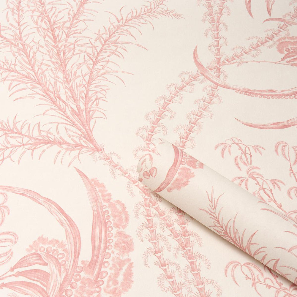 Ocean Toile Coral 5008723 by Schumacher Wallpaper A Love Affair 27.0" - Fabric Carolina -
