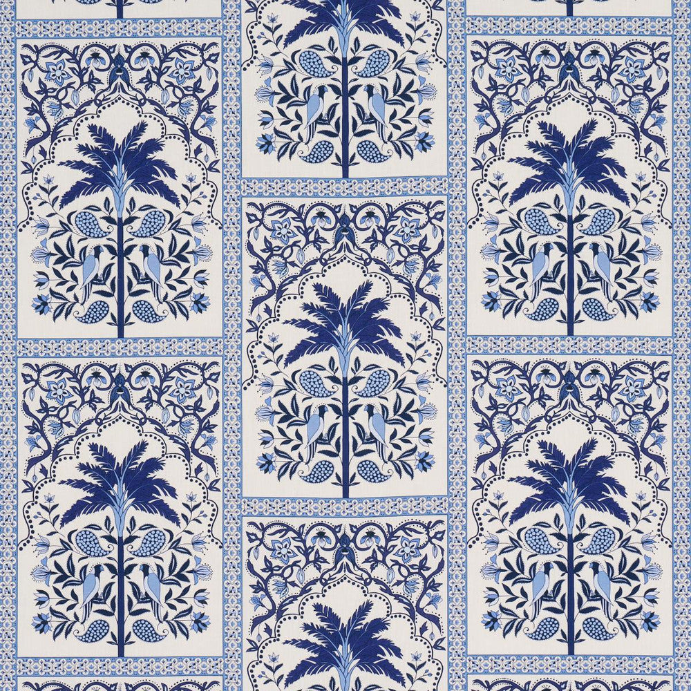 Amazonas Mystique Tropical Shades Of Blue 182571 by Schumacher Designer Fabric Johanna Ortiz 15.5" - Swanky Fabrics -