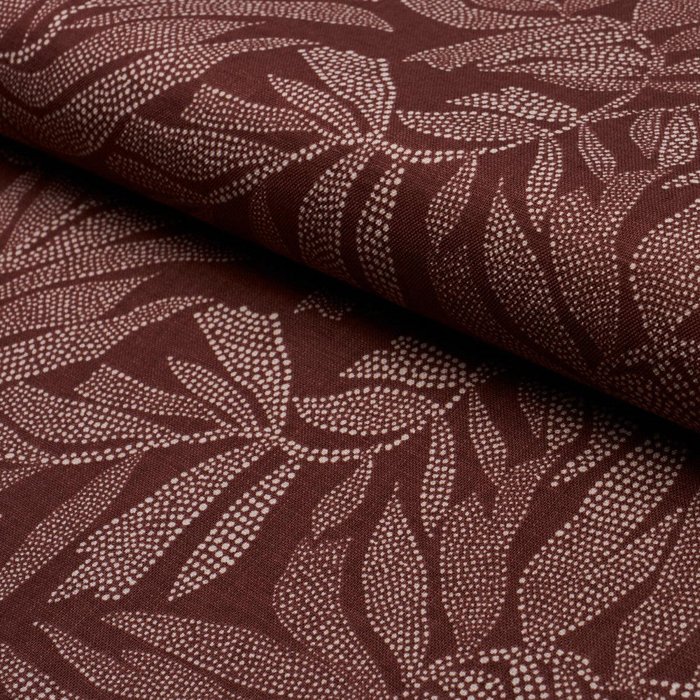 Tayrona Palm Mosaic Cayenne Latte 182590 by Schumacher Designer Fabric Johanna Ortiz 27.0" - Swanky Fabrics -