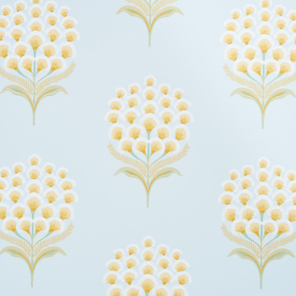 Aurelia Sky 5016342 by Schumacher Designer Wallpaper A Love Affair 13.5" - Swanky Fabrics -