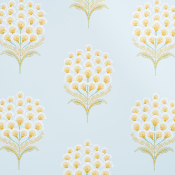 Aurelia Sky 5016342 by Schumacher Designer Wallpaper A Love Affair 13.5" - Swanky Fabrics -