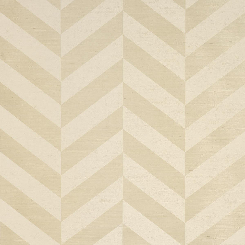 Staggered Chevron Sisal Ivory 5016560 by Schumacher Designer Wallpaper Textured & Woven Wallcoverings 16.5" - Swanky Fabrics -
