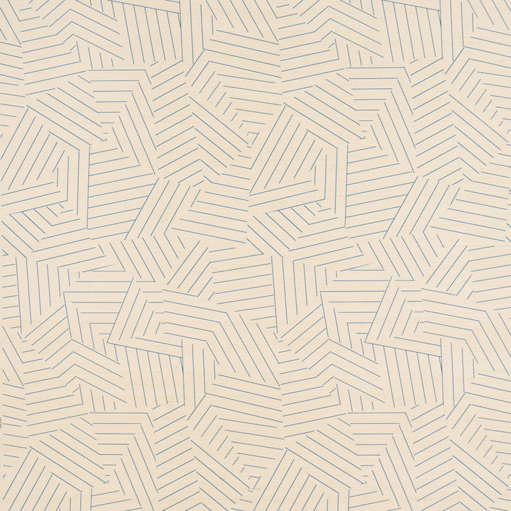 Deconstructed Stripe Sisal Cobalt 5016581 by Schumacher Wallpaper Textured & Woven Wallcoverings 17.0" - Fabric Carolina -