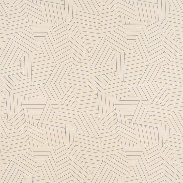 Deconstructed Stripe Sisal Cobalt 5016581 by Schumacher Designer Wallpaper Textured & Woven Wallcoverings 17.0" - Swanky Fabrics -