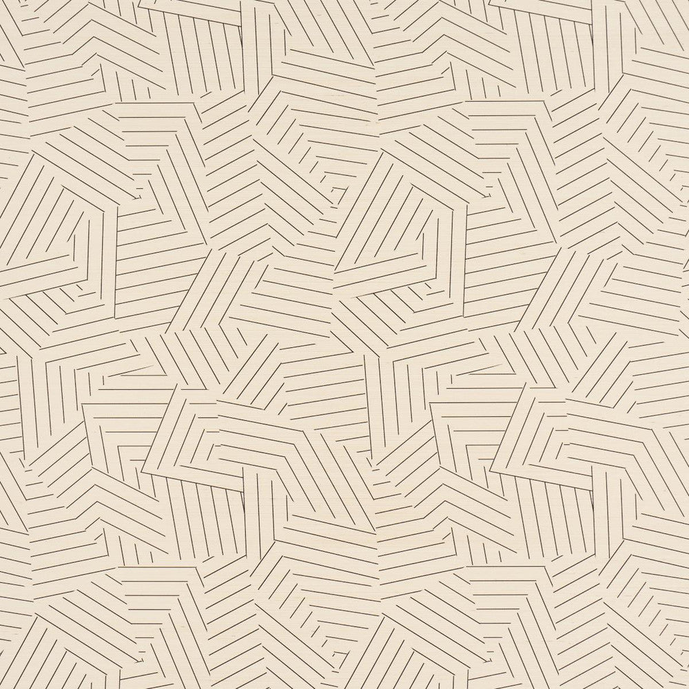 Deconstructed Stripe Sisal Black 5016580 by Schumacher Wallpaper Textured & Woven Wallcoverings 17.0" - Fabric Carolina -