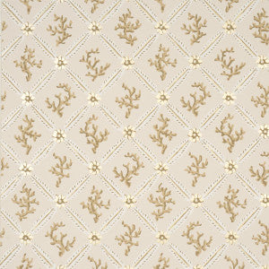 Corail Leaf Trellis Champagne 5016640 by Schumacher Wallpaper