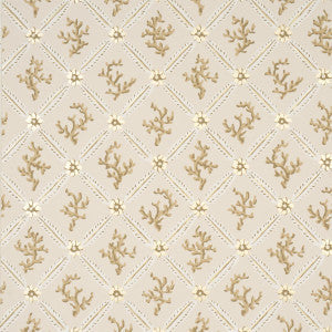 Corail Leaf Trellis Champagne 5016640 by Schumacher Wallpaper