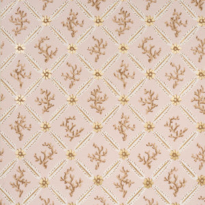 Corail Leaf Trellis Blush 5016642 by Schumacher Wallpaper