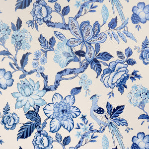 Huntington Gardens Bleu Marine 5016660 by Schumacher Wallpaper