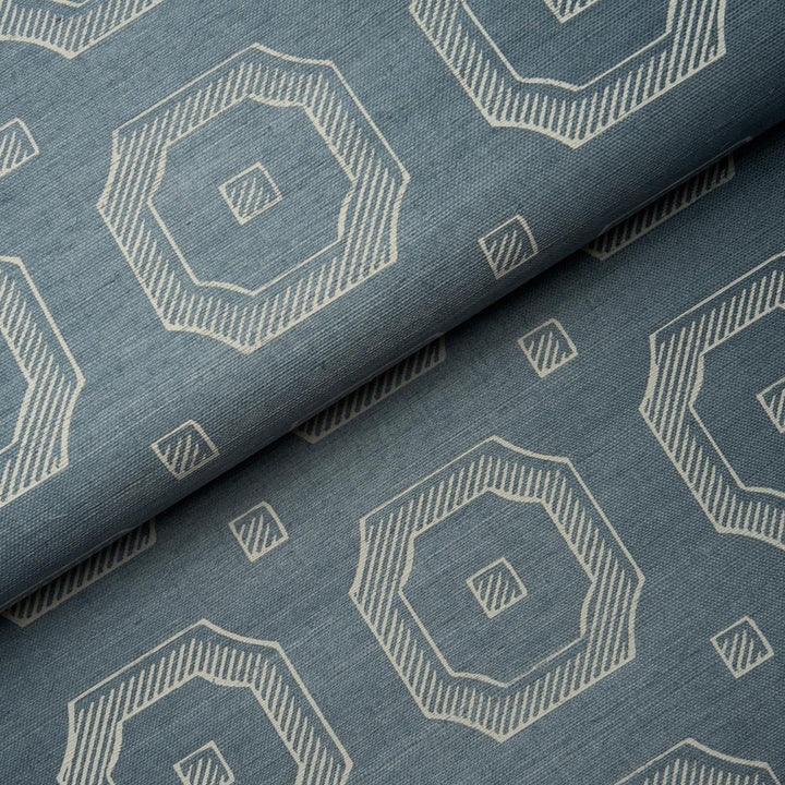 Beveled Frame Sisal Denim 5016730 by Schumacher Wallpaper Textured & Woven Wallcoverings 6.75" - Fabric Carolina -