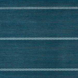 Checkered Stripe Sisal Peacock 5016752 by Schumacher Wallpaper