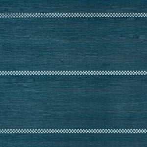 Checkered Stripe Sisal Peacock 5016752 by Schumacher Wallpaper