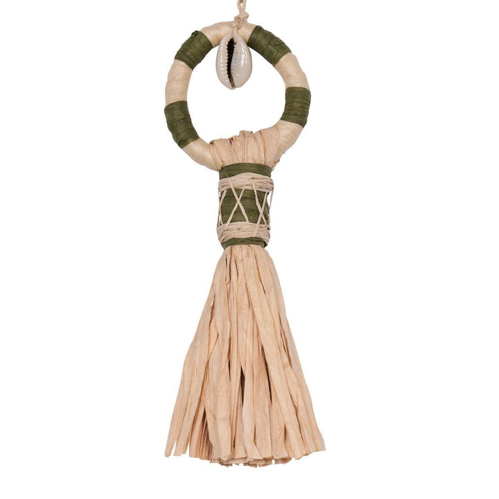 Broom Tassel Palm Tree Green 85392 by Schumacher Designer Trim Johanna Ortiz - Swanky Fabrics -
