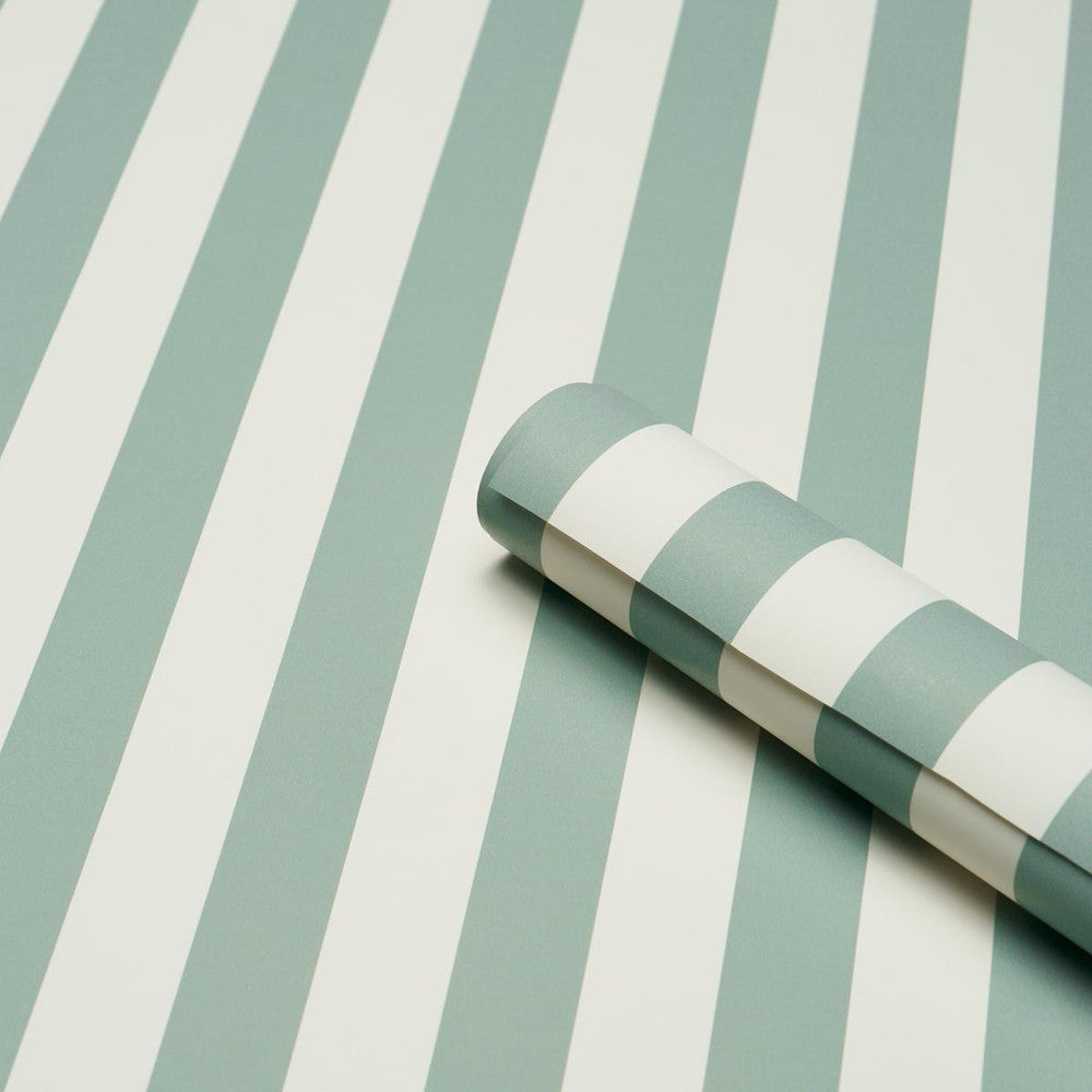 Emma Stripe Teal 5017213 by Schumacher Wallpaper Perennial Favorites 2.5" - Fabric Carolina -