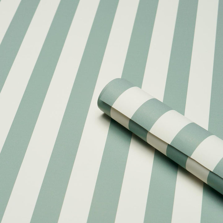 Emma Stripe Teal 5017213 by Schumacher Wallpaper Perennial Favorites 2.5" - Fabric Carolina -